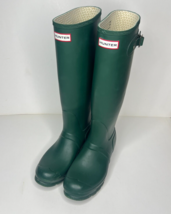 HUNTER Mens 7 Original Tall Matte Hunter Green Rubber  Rain Boots Womens 8 EU 39 - £33.51 GBP