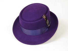 Mens Bruno Capelo Dress Hat Australian Wool Crushable Pork Pie Jazz PP110 Purple image 3