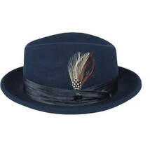 Mens Bruno Capelo Dress Hat Australian Wool Crushable Fedora Giovani UN102 Navy image 3