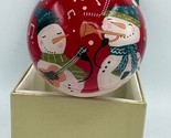 Pier 1 Imports Christmas Ornament Li Bien Reverse Painted Glass 2018 Sno... - $14.50
