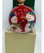 Pier 1 Imports Christmas Ornament Li Bien Reverse Painted Glass 2018 Sno... - £11.42 GBP