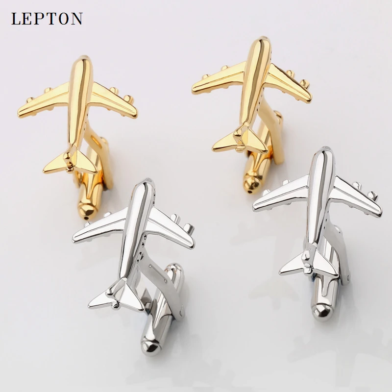Hot Sale Real Tie Clip Classic Plane Styling Cuff links Mens Metal AirPlane - $16.71
