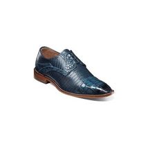 Stacy Adams Tedesco Cap Toe Oxford Lizard Leather Dress Shoes Blue 25630-400 image 3