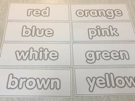 Wipe N Write Color Names Cards - 10 Laminated Card - Pre-school- Kindergarten - £9.29 GBP