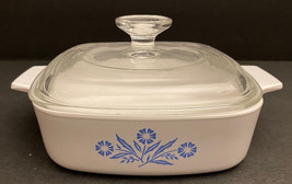 Vintage Corning Ware Blue Cornflower 1 Quart Square Casserole w/ Lid, New No Box - £32.07 GBP