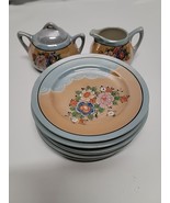 VINTAGE JAPAN HANDPAINTED LUSTERWARE PEACH FLORAL MINIATURE TEA SET - 8 ... - $255.41 MXN
