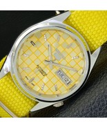 SEIKO 5 REFURBISHED AUTOMATIC MENS WATCH JAPAN MADE YELLOW DIAL CUSTOM a... - $44.99