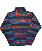 Vintage Bill Blass Sport Fleece Sweatshirt Mens XL 1/4 Zip Aztec Navajo ... - $36.96