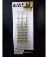 Star Wars The Mandalorian BABY YODA The Child 9pc Reusable Straw Set &amp; B... - £9.68 GBP