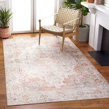5 ft. x 8 ft. Traditional Persian Style Washable Boho Light Grey Red Area Rug - €122,81 EUR