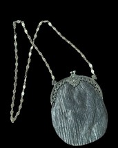 Vintage Lane Bryant ac-cents 100% Pure Silk Purse Brass Accents Chain St... - $14.59