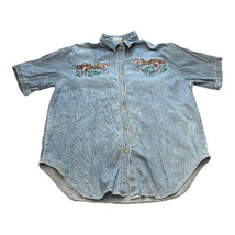 VTG Bobbie Brooks Denim Embroidered Shirt Teddy Bears Women’s Size Large - $22.24