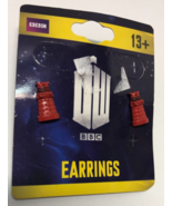 NEW BBC TV DOCTOR DR. WHO RED DALEK ENEMY ROBOT Diecast POST STUD EARRINGS - £3.89 GBP