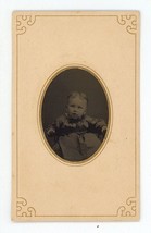 CIRCA 1860&#39;S Paper Framed TINTYPE Adorable Little Child in Dress Athens, OH - £12.36 GBP