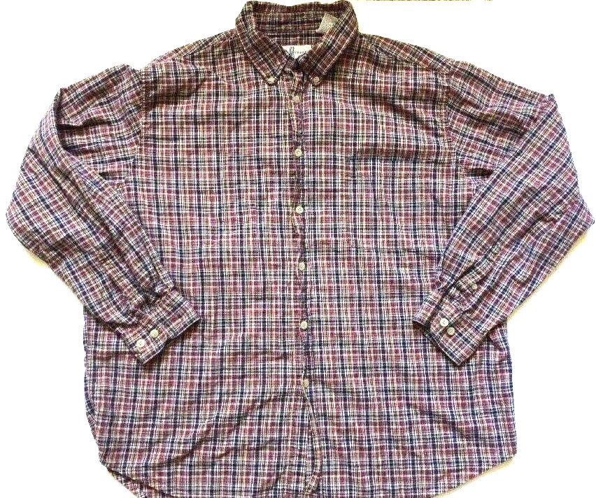 Primary image for River Trader Shirt Mens XL Red Blue Plaid Button Down Up Long Sleeve Collar VTG