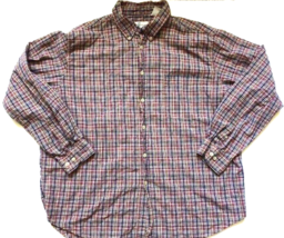 River Trader Shirt Mens XL Red Blue Plaid Button Down Up Long Sleeve Col... - $14.65