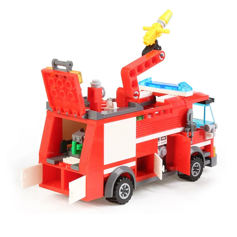 206Pcs City Fire Fight Truck Car Model Building Blocks Sets Firefighter DIY - £11.00 GBP
