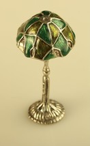 Vintage Sterling Silver 800 Colorful enamel shade Stand Alone Lamp Miniature - £35.03 GBP