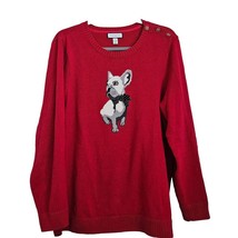 Charter Club Red French Bulldog Sweater Womens XL - £29.18 GBP