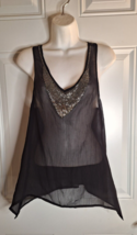 Wet Seal Sleeveless Sheer Beaded Neckline Racerback Top Blouse Size Small NWOT - £7.09 GBP