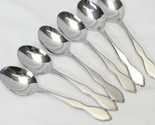  Oneida Twilight 1881 Rogers Oval Soup Spoons 6.875&quot; Lot of 6 - $18.61