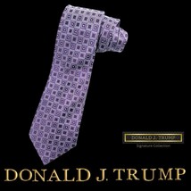 Donald Trump Signature Collection Necktie Purple Geometric w/ Tie Gift B... - $49.99