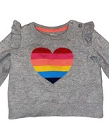 Baby Gap Gray Knit Sweater With Rainbow Heart &amp; Ruffle Shoulders 6-12 Mo... - €9,10 EUR