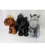 Ganz Webkinz Horse Plush Lot Grey HM098 Brown HM103 Black HM145 Stuffed ... - $16.95