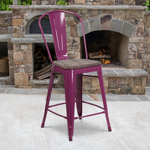 24&quot; Purple Metal Counter Stool ET-3534-24-PUR-WD-GG - $84.95