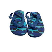 Toddler Size 7 8 Blue Camo Flip Flop Sandals Sharks Thongs - $7.69