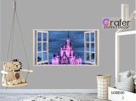 Disney Cinderella Castle decal, 3D Wall Stickers, 3D Window Effect, Wall... - £18.77 GBP+