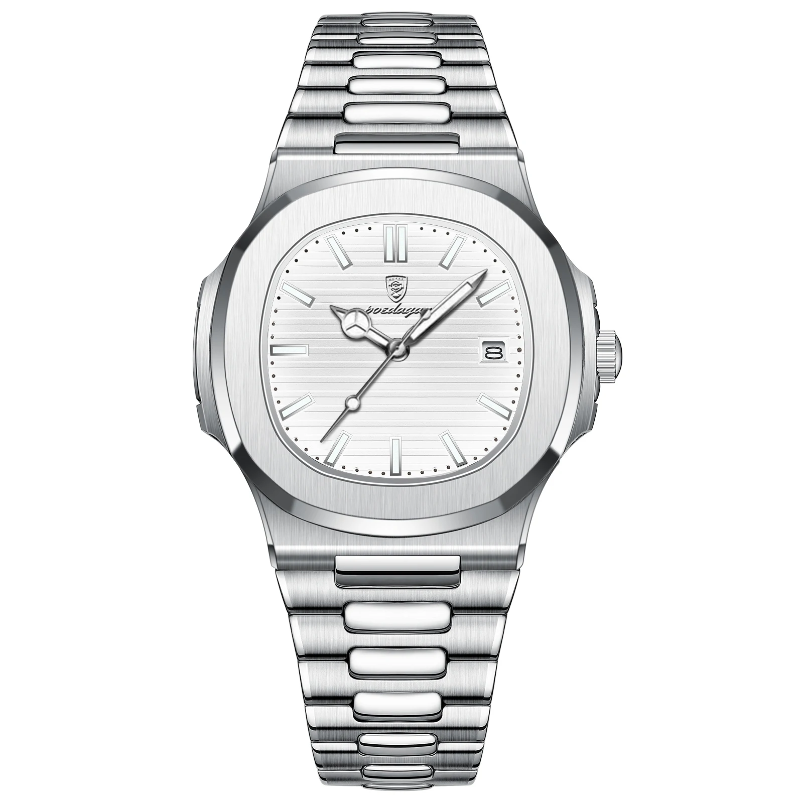 New Luxury Watch Business Waterproof Male Clock Luminous Date Stainless Steel Sq - £27.39 GBP
