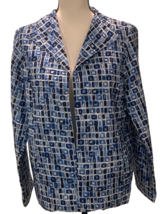 Silk Land Womens 100% Silk Jacket Size M Blue Lined Long Sleeve - £15.30 GBP