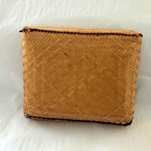 Vintage  Woven Wicker Clutch Handbag Summer purse. Slide Fit. - £18.93 GBP