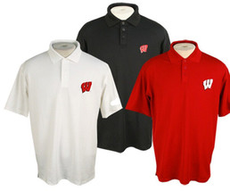 Wisconsin Badgers Big 10 NCAA Mens Embroidered Polo Shirt XS-6X, LT-4XLT New - £22.03 GBP+