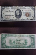 1929 $20 National Currency Federal Reserve Bank of Chicago Illinois G011... - £151.52 GBP