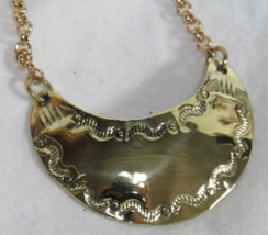 Seminole Mini 24&quot; Brass Swirl Single Gorget Necklace By Charley Johnson Signed - £19.46 GBP