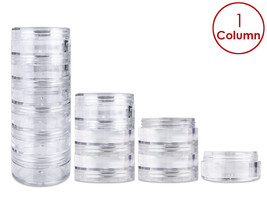 6 Pieces 10G/10Ml Acrylic Stackable Clear Round Container Jar With Screw Cap - £10.38 GBP