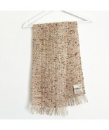 Vtg Studio Donegal Scarf Pure New Wool Beige Brown Tan Cream Handwoven I... - $24.99