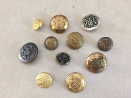 Mixed Lot 11 Vintage Coat of Arms Military Brass Metal Shank Buttons 1.5... - £19.80 GBP