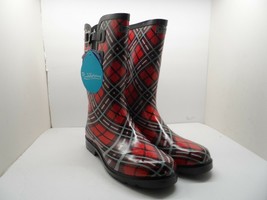 Puddletons Women&#39;s Cozy Classic Double Strap Rain Boots PCD02P Red Size 10M - £34.37 GBP