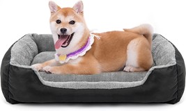 Dog Bed, Dog Beds for Medium Dogs, Rectangle Washable Dog Bed Comfortable and Br - £36.27 GBP
