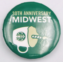 Starbucks 30th Anniversary Midwest Round Green Pin 1.5&quot; Diameter - £10.94 GBP
