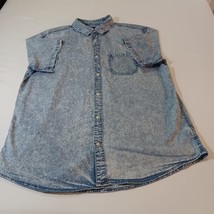 No Boundaries Men’s Faded Blue Cotton Collar Shirt Short Sleeve Size L (42-44) image 8