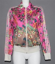 adidas Jardineto Hot Pink Bright Floral Zipper Pockets Track Jacket Wms S DISC - £74.16 GBP