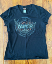 Harley-Davidson Eternal Freedom Womens Scoop Neck Shirt Black Sz XL St. Paul, MN - £15.54 GBP