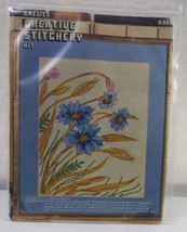 Crewel Creative Stitchery Kit #2316 FLOWER &amp; WHEAT by Vogart Crafts Corp 1975 - £15.87 GBP