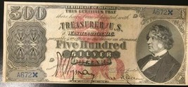 Reproduction Copy $500 1878 Charles Sumner US Paper Money Currency Silver Cert - $3.99