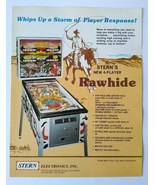 Rawhide Pinball FLYER Original Game Retro Western Cowboy 1977 Vintage Pr... - £33.79 GBP