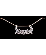 Personalized Custom 925 Silver Name Plate Pendant Charm - £85.62 GBP